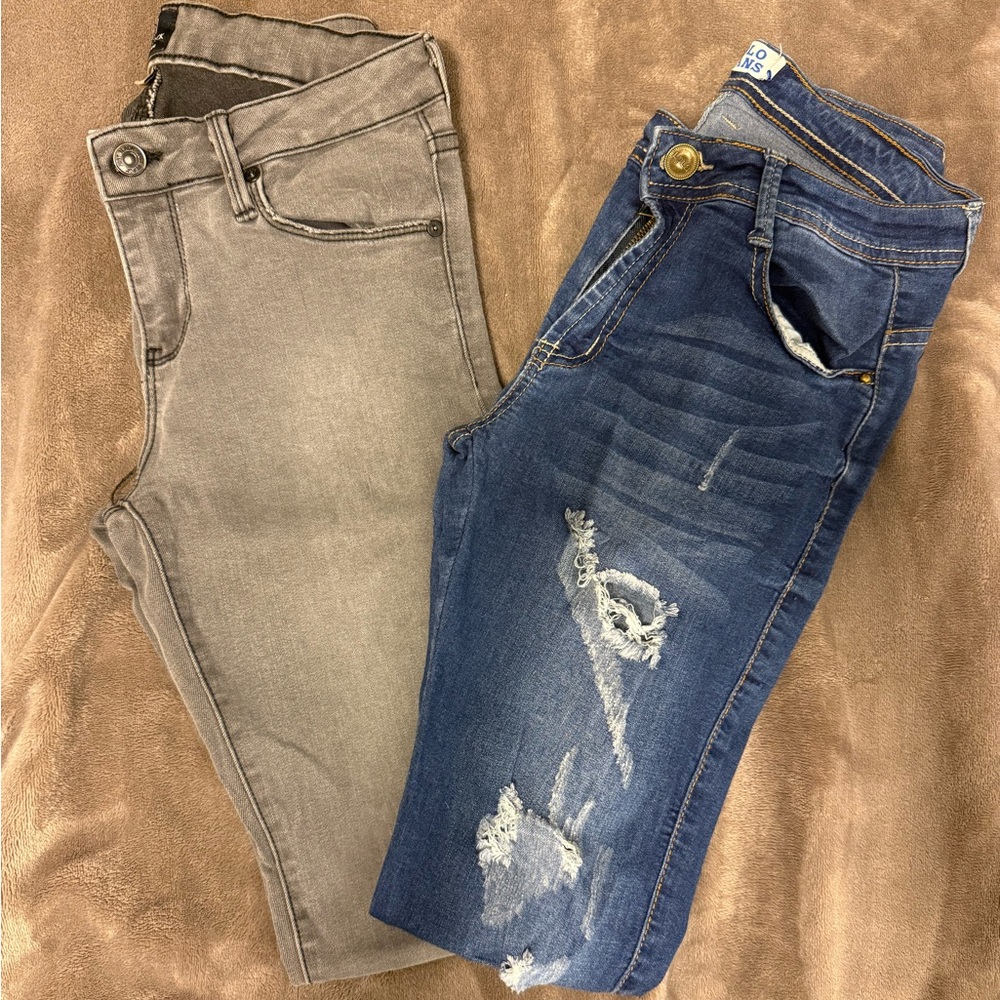 Stylish Blue and Gray Women's Jeans